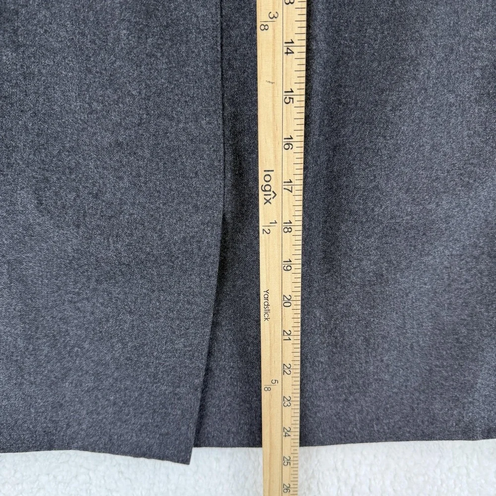 Hermes Skirt Womens 44 Gray Wool High Waist Belted‎ Pencil France Paris Designer